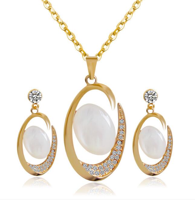 Plated Jewelry Luxury Wedding Bridal Rhinestone Gem Jewelry Sets DromedarShop.com Online Boutique