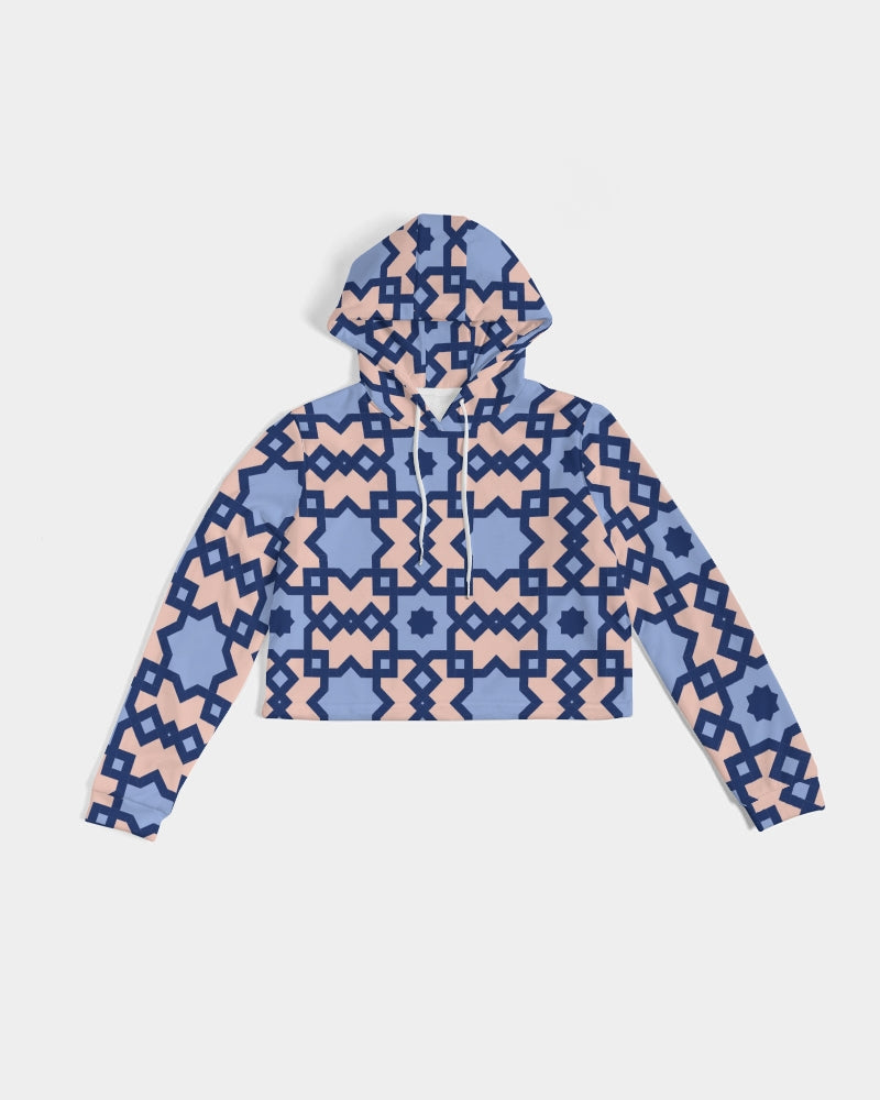 The Square Arabic pattern Women's Cropped Hoodie DromedarShop.com Online Boutique