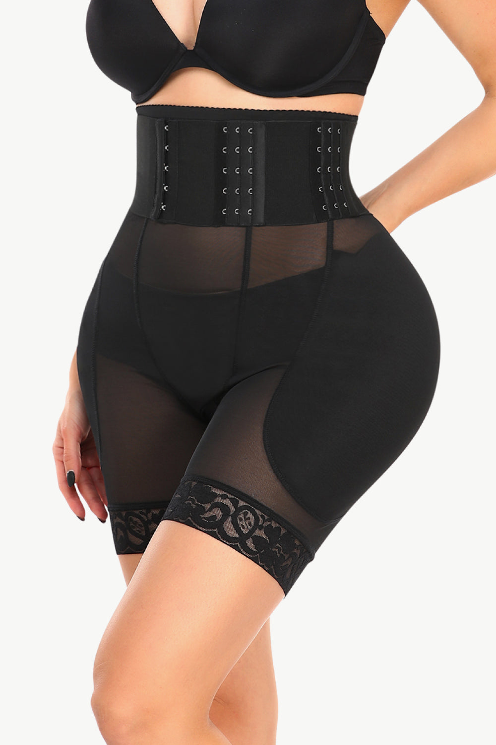 Full Size Breathable Lace Trim Shaping Shorts - DromedarShop.com Online Boutique