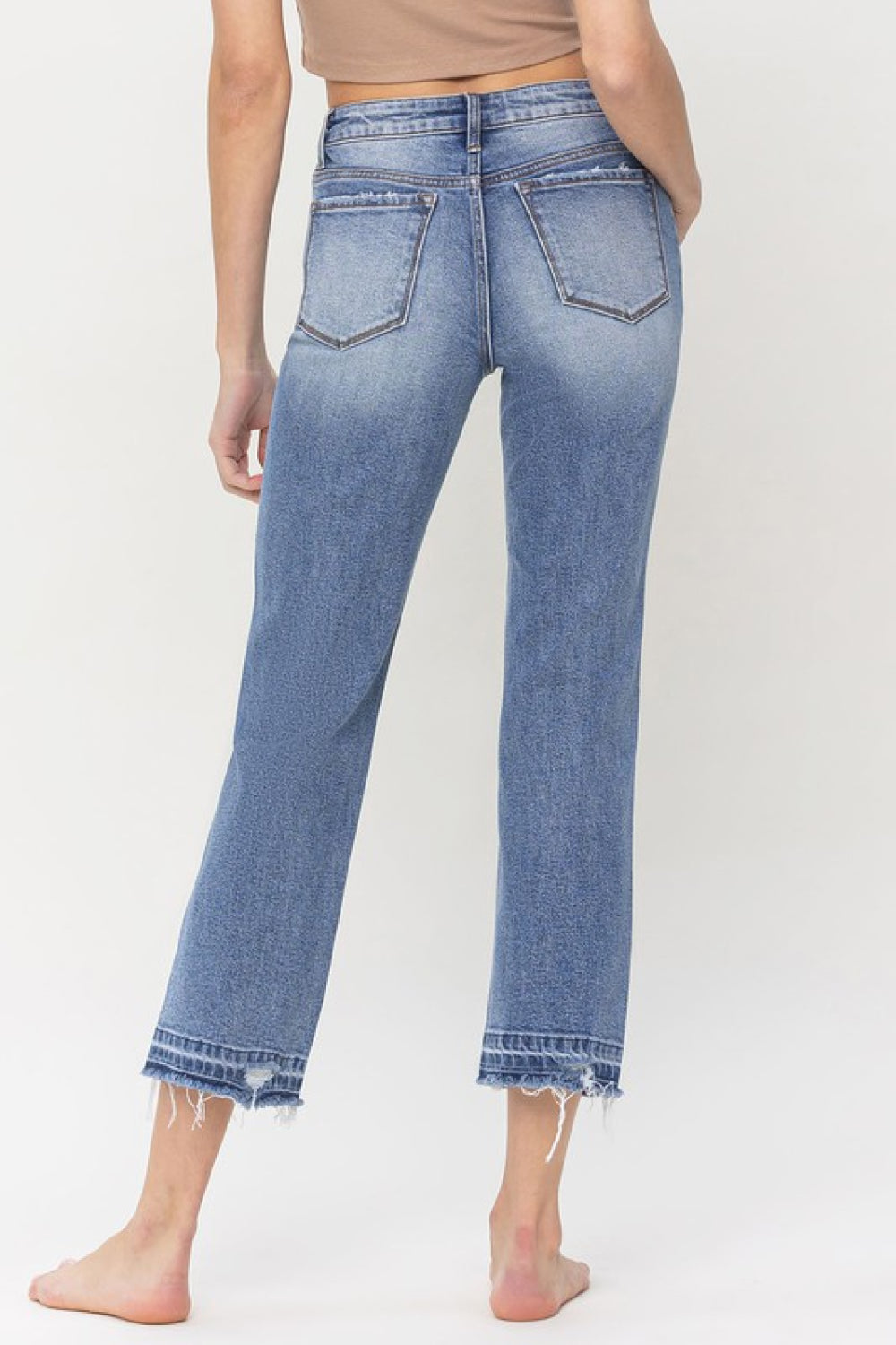Lovervet Full Size Lena High Rise Crop Straight Jeans - DromedarShop.com Online Boutique