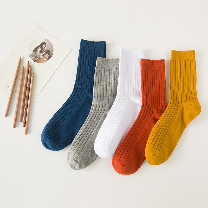 Unisex cotton solid color crew sock DromedarShop.com Online Boutique
