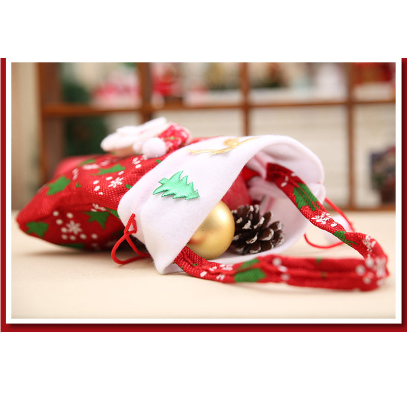 Santa Claus Snowman Cloth Gift Bags DromedarShop.com Online Boutique