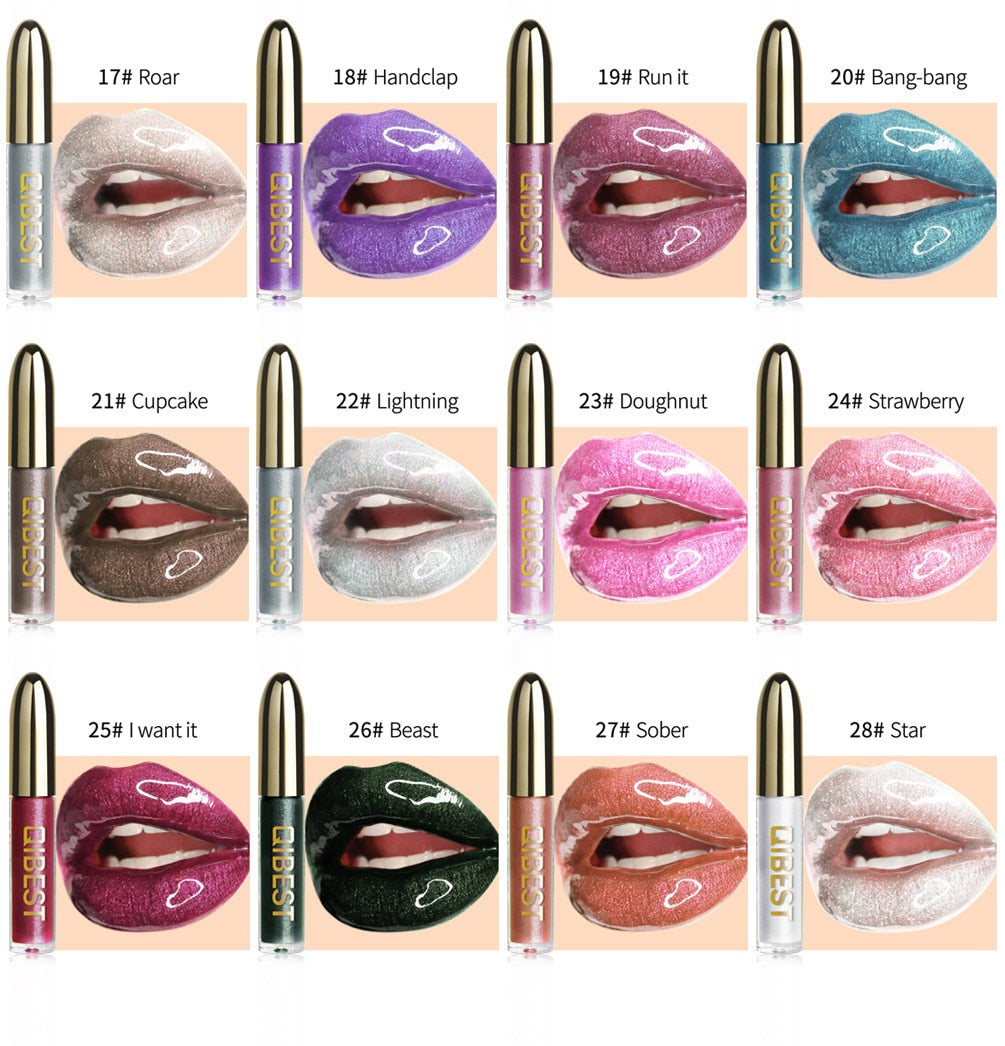 Lip Gloss Magic Lipstick Glitter Lip Waterproof Metallic Liquid Lipsticks DromedarShop.com Online Boutique