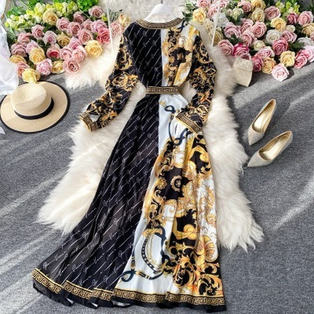 Women's Retro French V-neck Fashion Dress DromedarShop.com Online Boutique