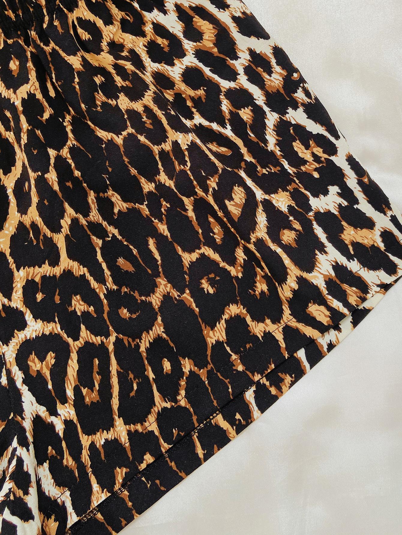 Leopard Lip Graphic Top and Shorts Lounge Set DromedarShop.com Online Boutique