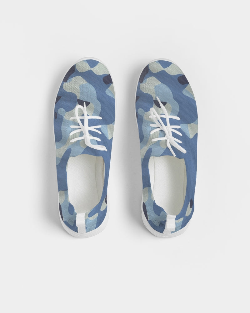 Blue Maniac Camouflage Women's Lace Up Flyknit Shoe DromedarShop.com Online Boutique