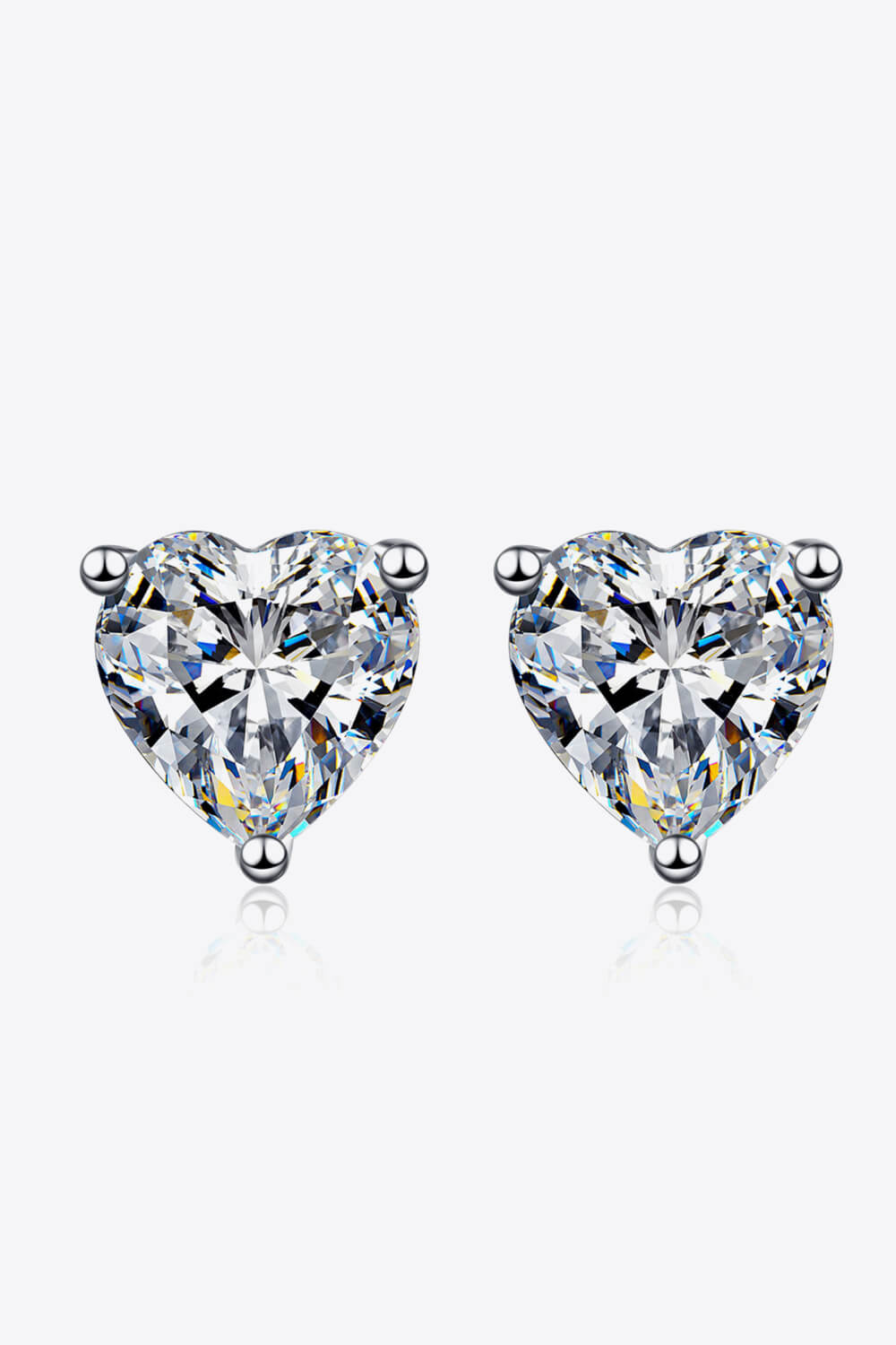 2 Carat Moissanite Heart-Shaped Stud Earrings - DromedarShop.com Online Boutique