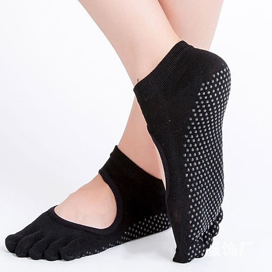 Women Yoga Socks Anti-slip Backless 5 Toe Socks DromedarShop.com Online Boutique