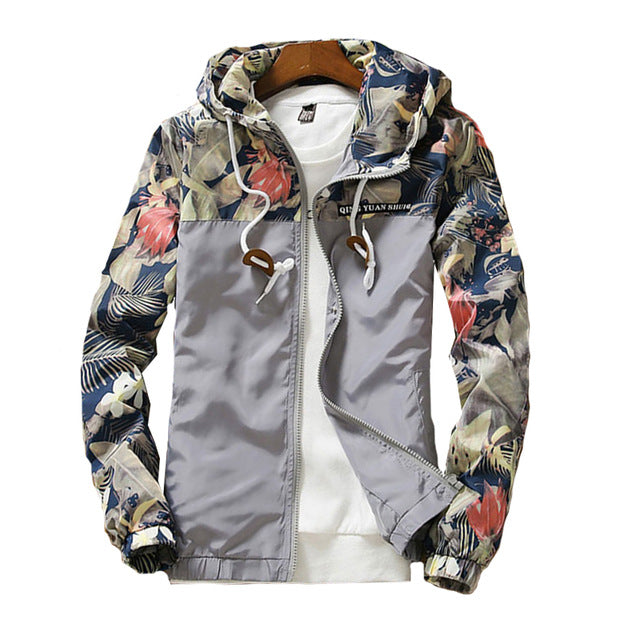 Floral Hip-Hop Bomber Jacket Slim Fit Fashion - DromedarShop.com Online Boutique