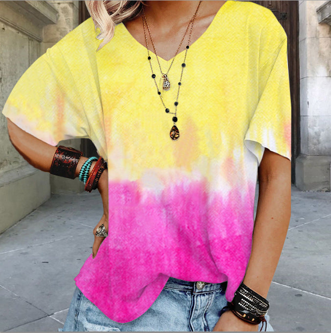 Women's Print Loose T-Shirt Top - DromedarShop.com Online Boutique
