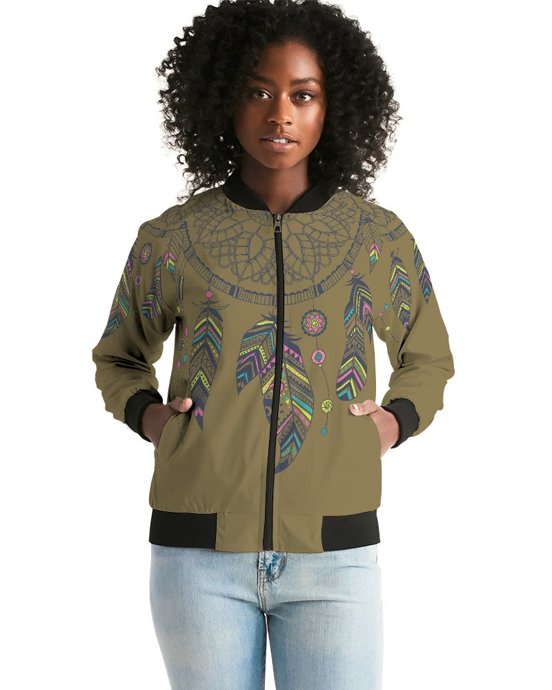 Love Olive Green Women's Bomber Jacket DromedarShop.com Online Boutique