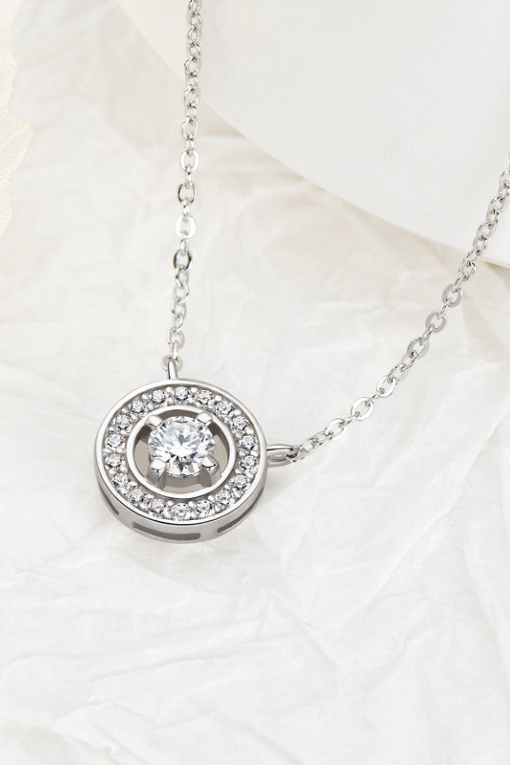 925 Sterling Silver Moissanite Geometric Pendant Necklace - DromedarShop.com Online Boutique