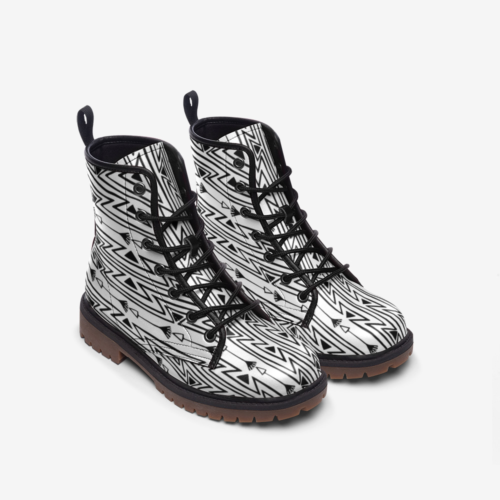 Native North American Hand Drawn Casual Leather Lightweight Boots DromedarShop.com Online Boutique