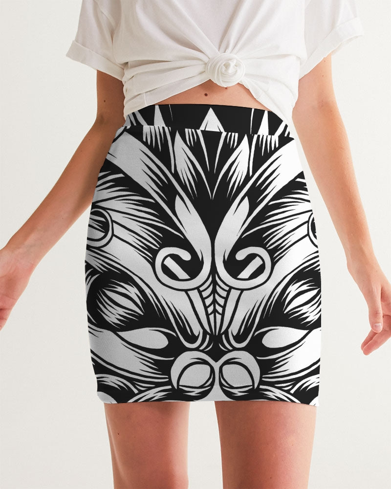Maori Mask Collection Women's Mini Skirt DromedarShop.com Online Boutique