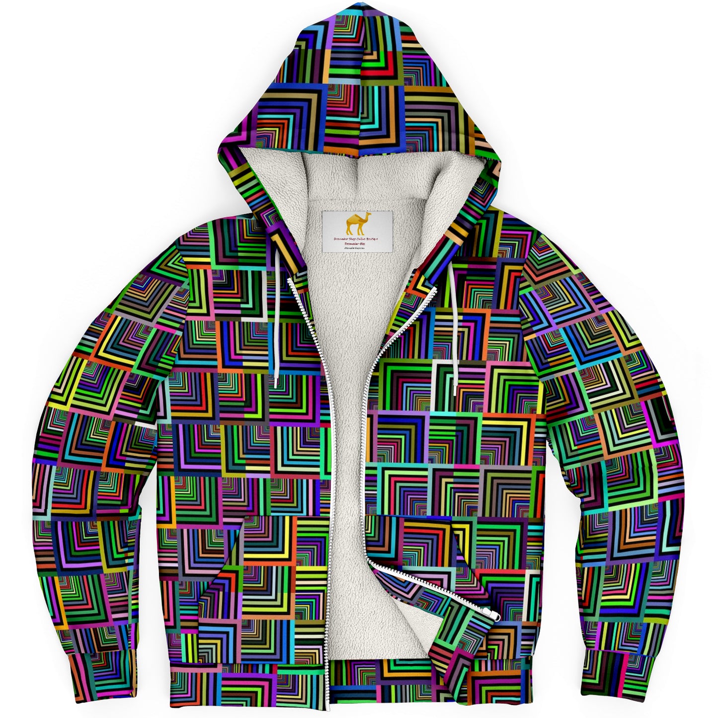 Pepita Rainbow Microfleece Zip Hoodie DromedarShop.com Online Boutique