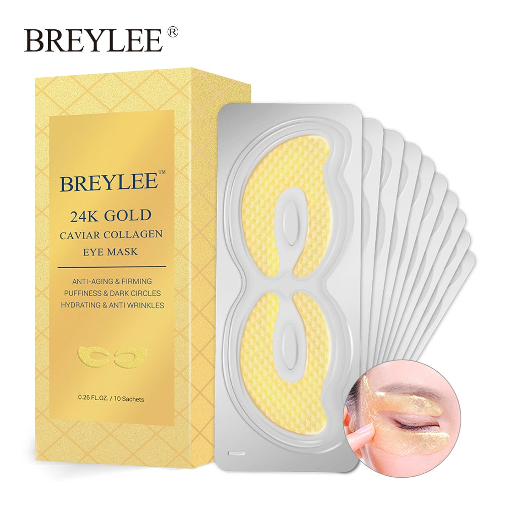BREYLEE 24K Gold Eye Mask Caviar Collagen Essence   10pairs DromedarShop.com Online Boutique