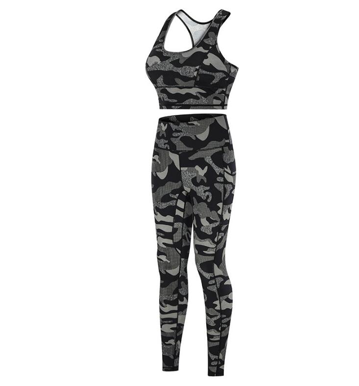 Women Camouflage Printed Yoga Suit Fitness Workout Set DromedarShop.com Online Boutique