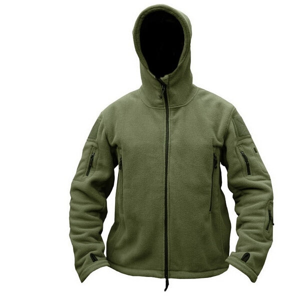 Man Fleece Tactical Softshell Jacket Polartec Thermal Hooded DromedarShop.com Online Boutique