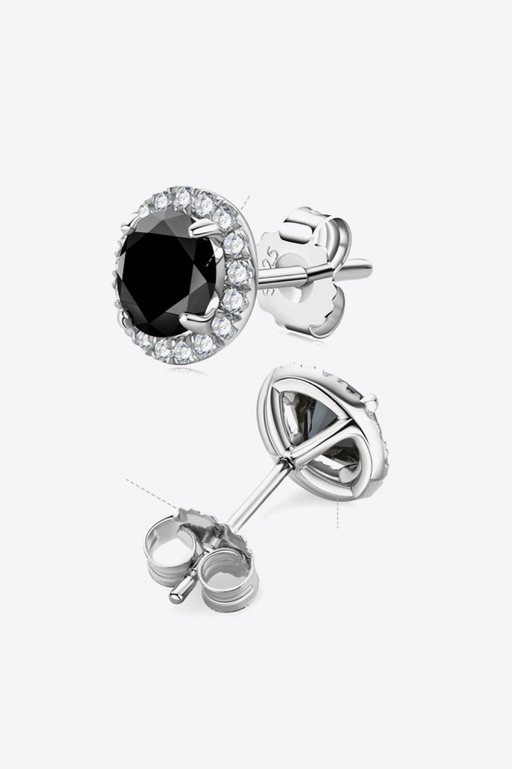 Two-Tone 4-Prong Moissanite Stud Earrings - DromedarShop.com Online Boutique