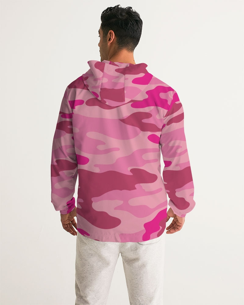 Pink 3 Color Camouflage Men's Windbreaker DromedarShop.com Online Boutique