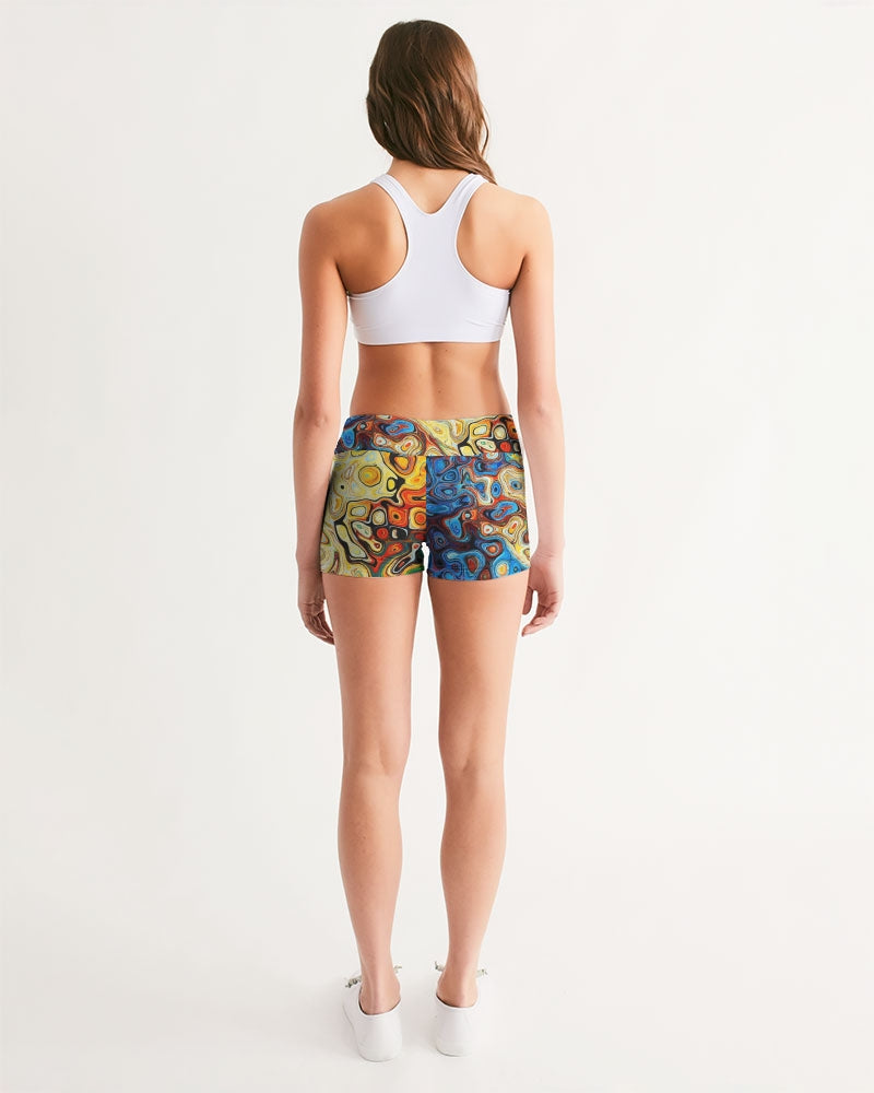 You Like Colors Women's Mid-Rise Yoga Shorts DromedarShop.com Online Boutique
