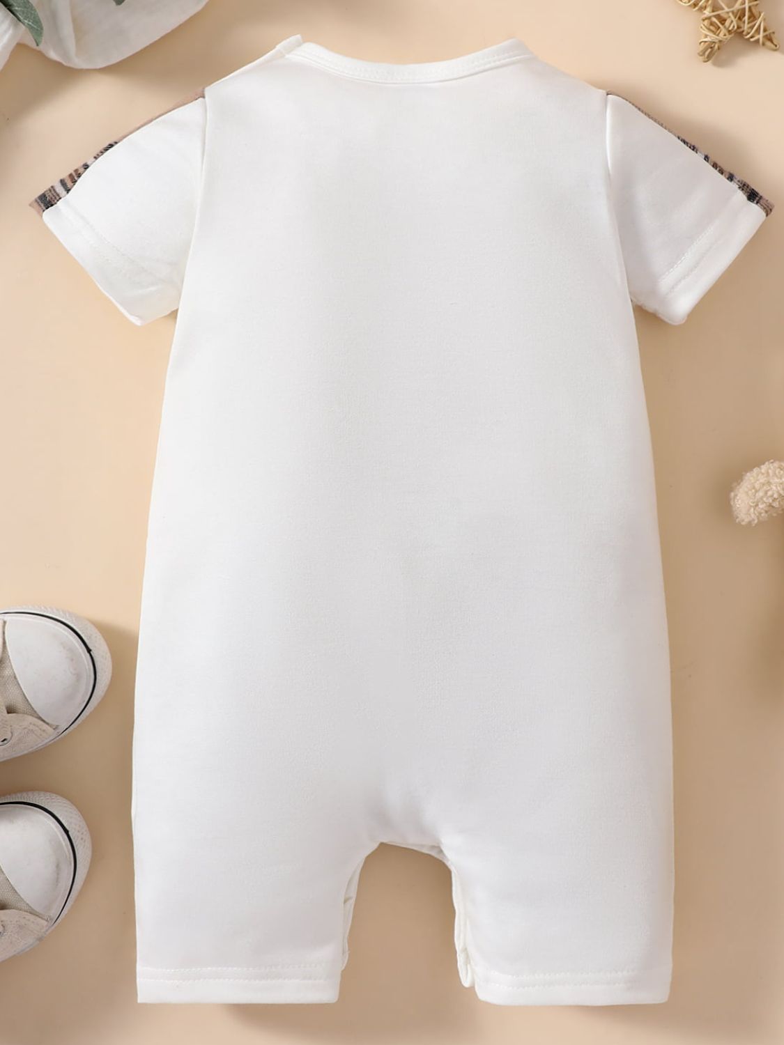 Baby MINI BOSS Bear Graphic Short Sleeve Jumpsuit - DromedarShop.com Online Boutique