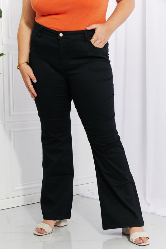 Zenana Clementine Full Size High-Rise Bootcut Jeans in Black - DromedarShop.com Online Boutique