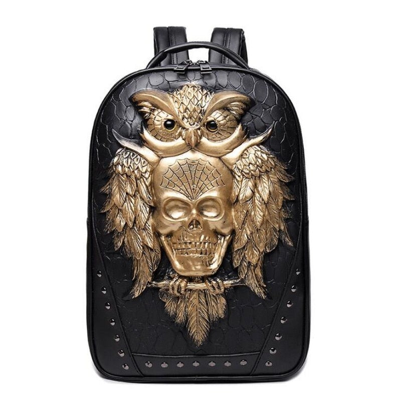 3D Owl Skull Backpack DromedarShop.com Online Boutique