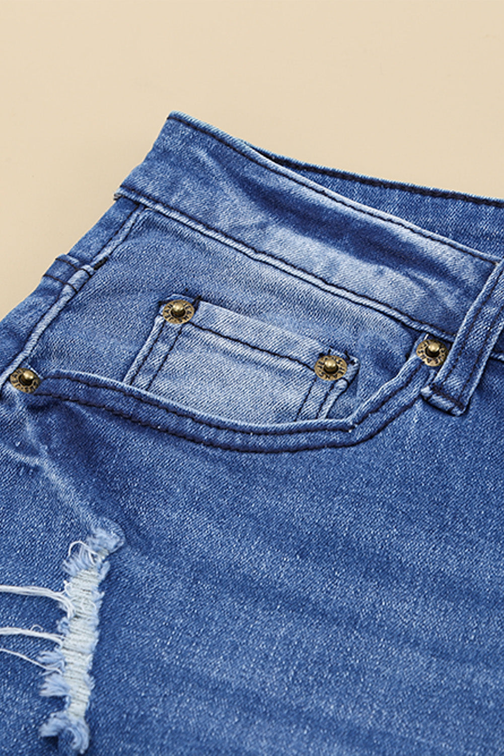 Distressed Flare Leg Jeans with Pockets - DromedarShop.com Online Boutique