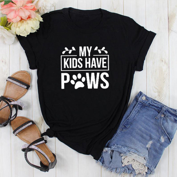 Women My Kids Have Paws T-Shirt DromedarShop.com Online Boutique