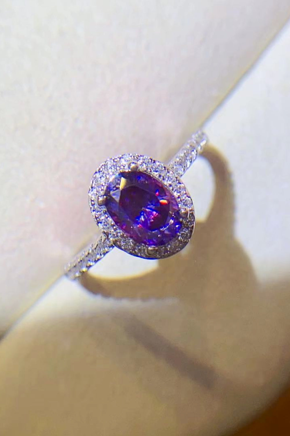 925 Sterling Silver 1 Carat Purple Moissanite Ring - DromedarShop.com Online Boutique