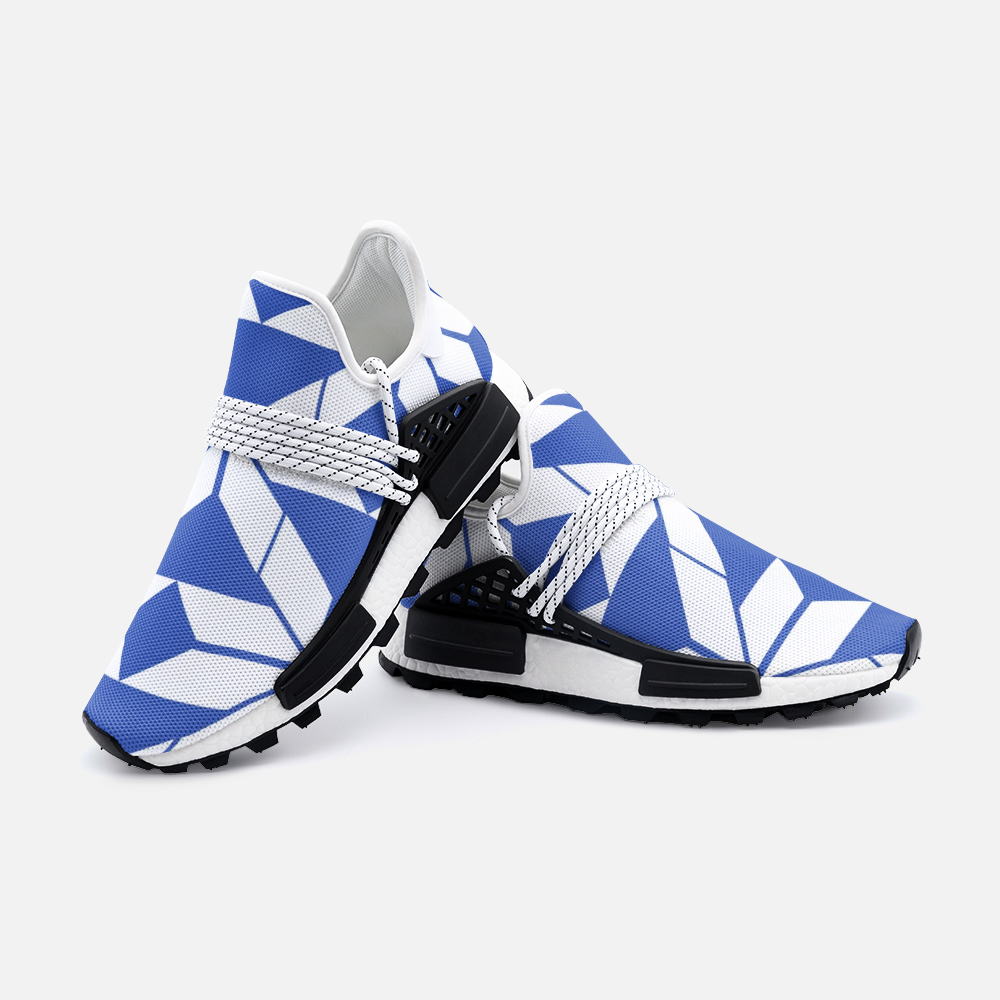 Aztec Blue and White pattern Unisex Lightweight Sneaker S-1 Boost DromedarShop.com Online Boutique
