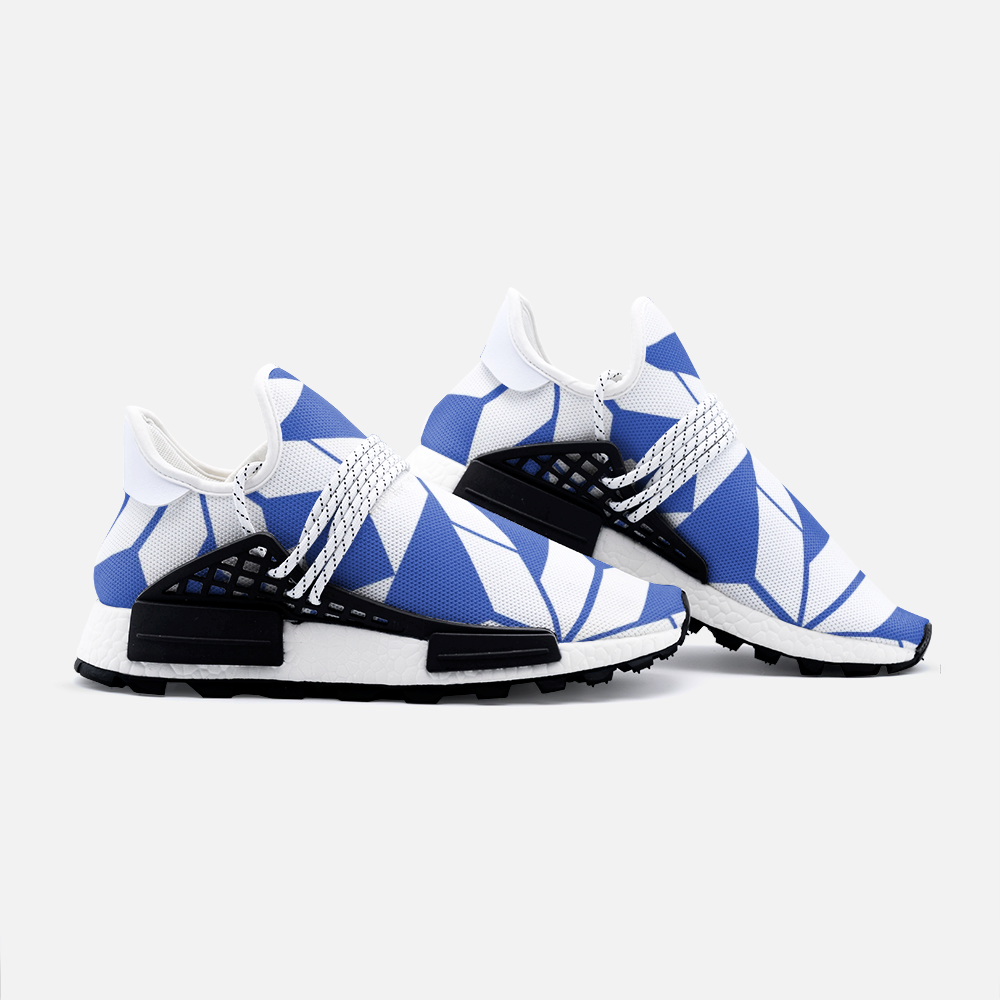 Aztec Blue and White pattern Unisex Lightweight Sneaker S-1 Boost DromedarShop.com Online Boutique