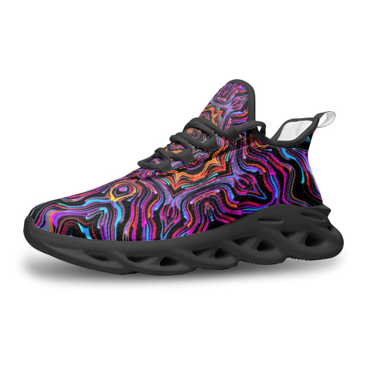 Psychedelic Fusion 1 Unisex Bounce Mesh Knit Sneakers - DromedarShop.com Online Boutique