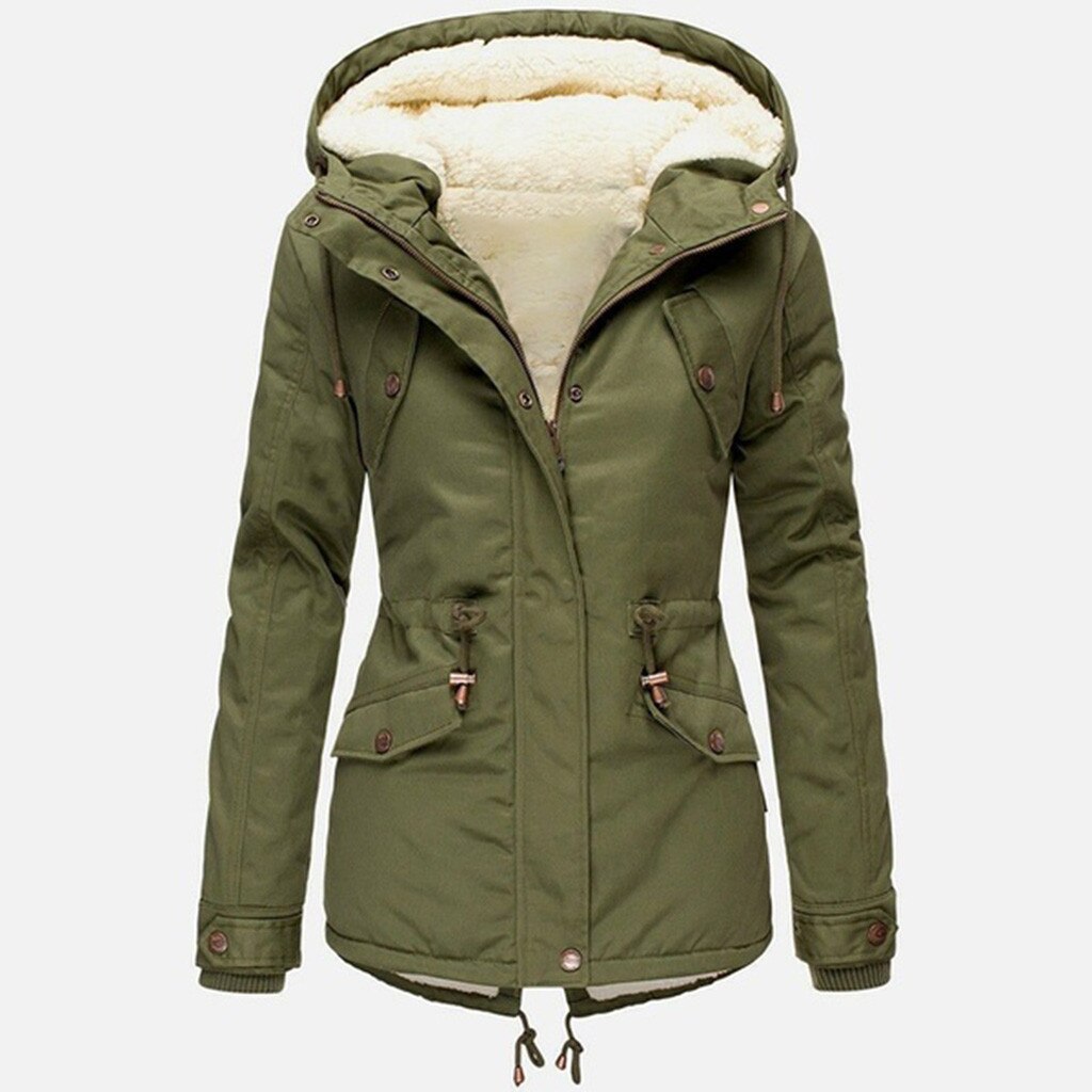 Women Winter Plus Size Solid Color Down Long Coat - DromedarShop.com Online Boutique