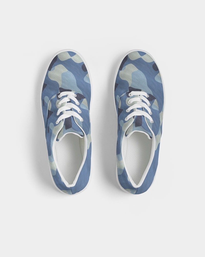 Blue Maniac Camouflage Women's Lace Up Canvas Shoe DromedarShop.com Online Boutique