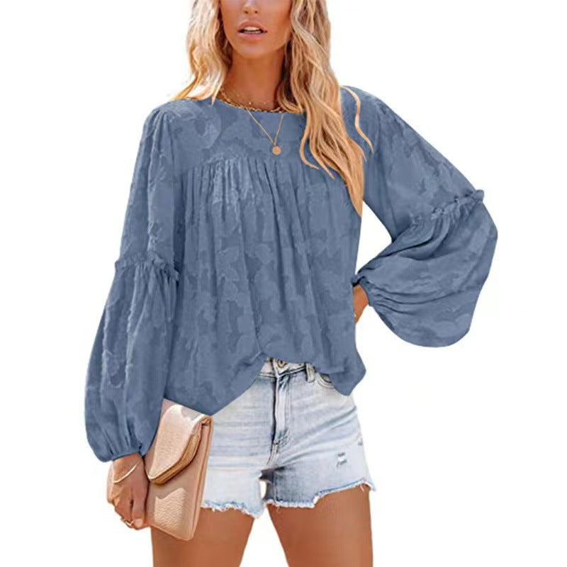 Women Chiffon Long Sleeve Shirt - DromedarShop.com Online Boutique