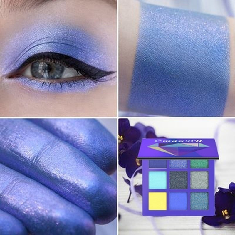 CMAADU 9 color Diamond Bright Eye Shadow Palette Makeup Kit DromedarShop.com Online Boutique