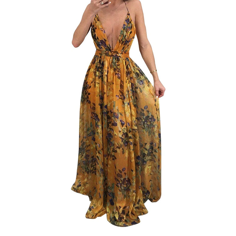 Maxi Boho Style Printed Women's Dress - DromedarShop.com Online Boutique