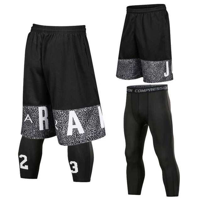 Sport QUICK-DRY Board Shorts + Tights Set for Men DromedarShop.com Online Boutique
