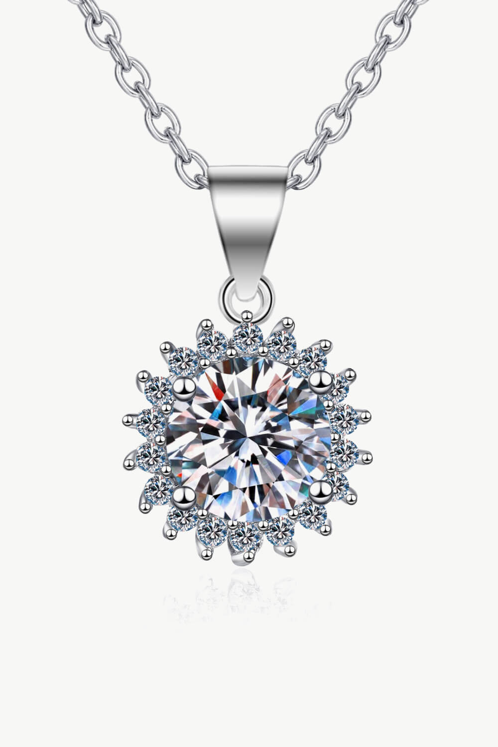 925 Sterling Silver Moissanite Pendant Necklace - DromedarShop.com Online Boutique