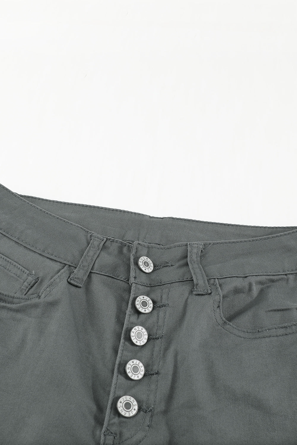 Button Fly Hem Detail Skinny Jeans - DromedarShop.com Online Boutique