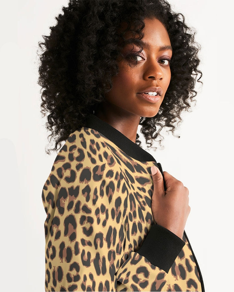 Leopard Fur Women's Bomber Jacket DromedarShop.com Online Boutique