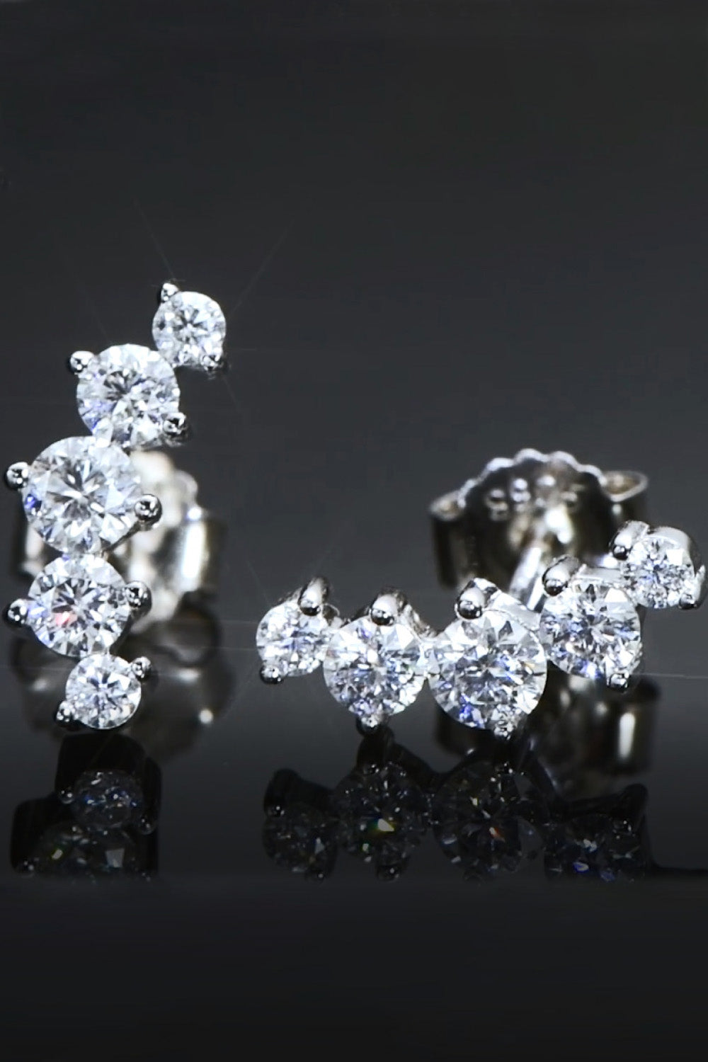 All You Need Moissanite Platinum-Plated Earrings - DromedarShop.com Online Boutique