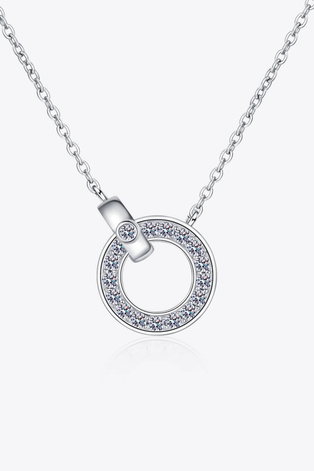 Moissanite Pendant Rhodium-Plated Necklace - DromedarShop.com Online Boutique