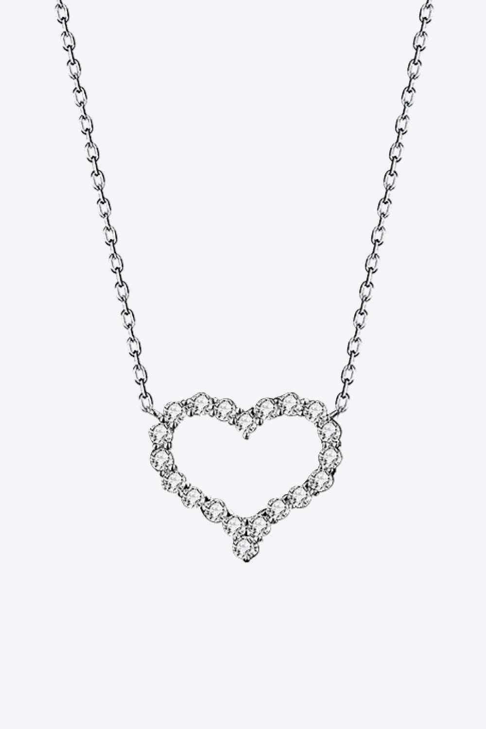 1 Carat Moissanite Heart Pendant Chain-Link Necklace - DromedarShop.com Online Boutique