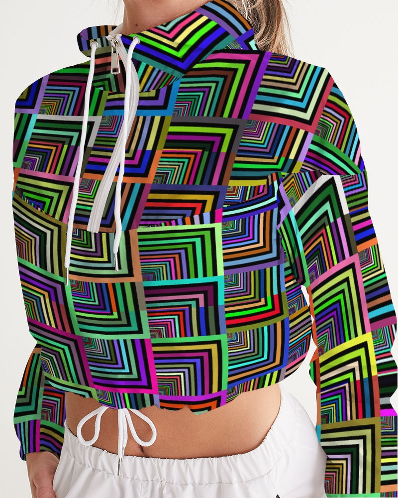 Pepita Rainbow Women's Cropped Windbreaker DromedarShop.com Online Boutique