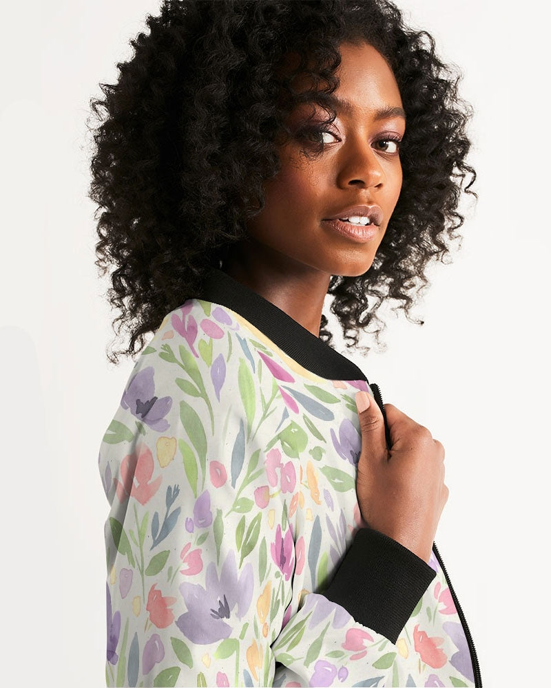Orchis Blooming Women's Bomber Jacket DromedarShop.com Online Boutique