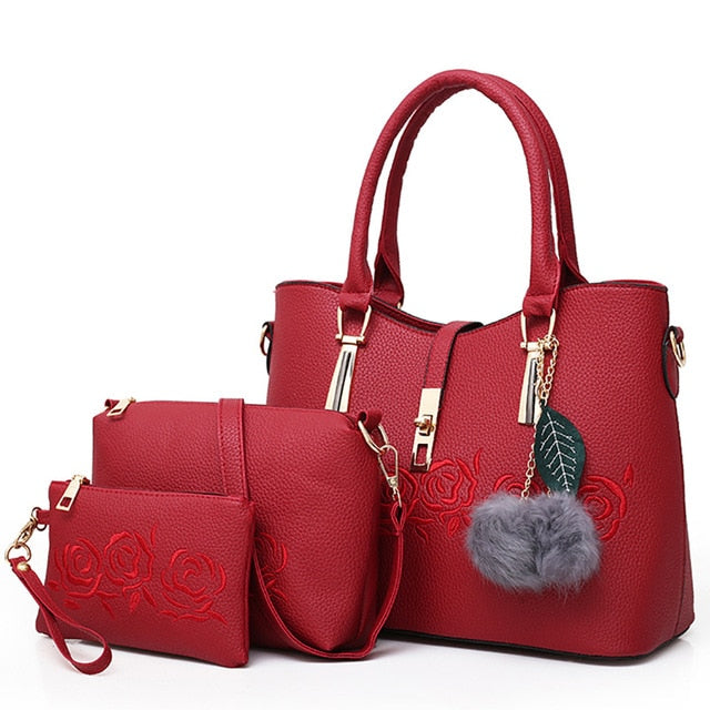 3pcs Women Vegan Leather Bags DromedarShop.com Online Boutique