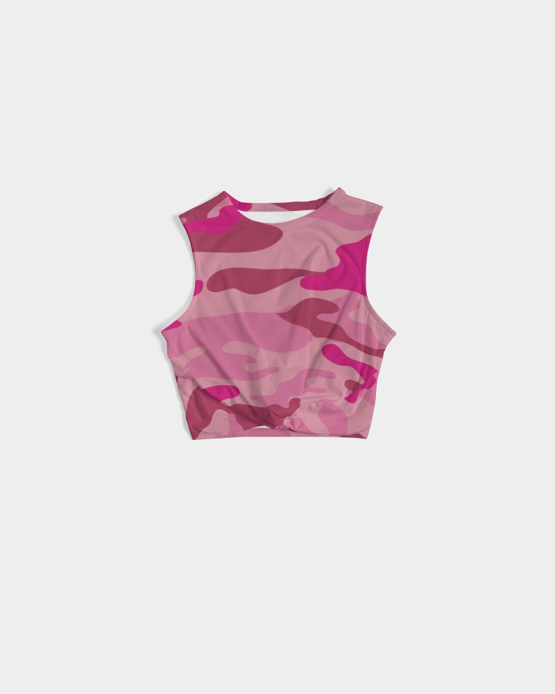 Pink  3 Color Camouflage Women's Twist-Front Tank DromedarShop.com Online Boutique